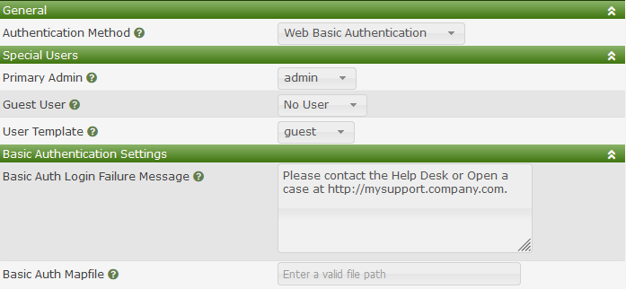 Basic Auth Settings